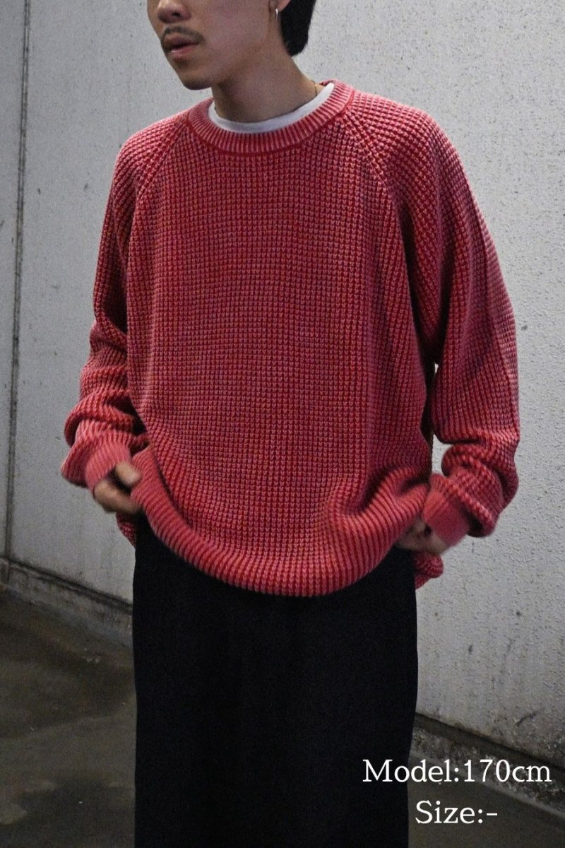 画像5: A.R.P.  Washed Cotton Mineral Breach Oversized Sweater Red (5)