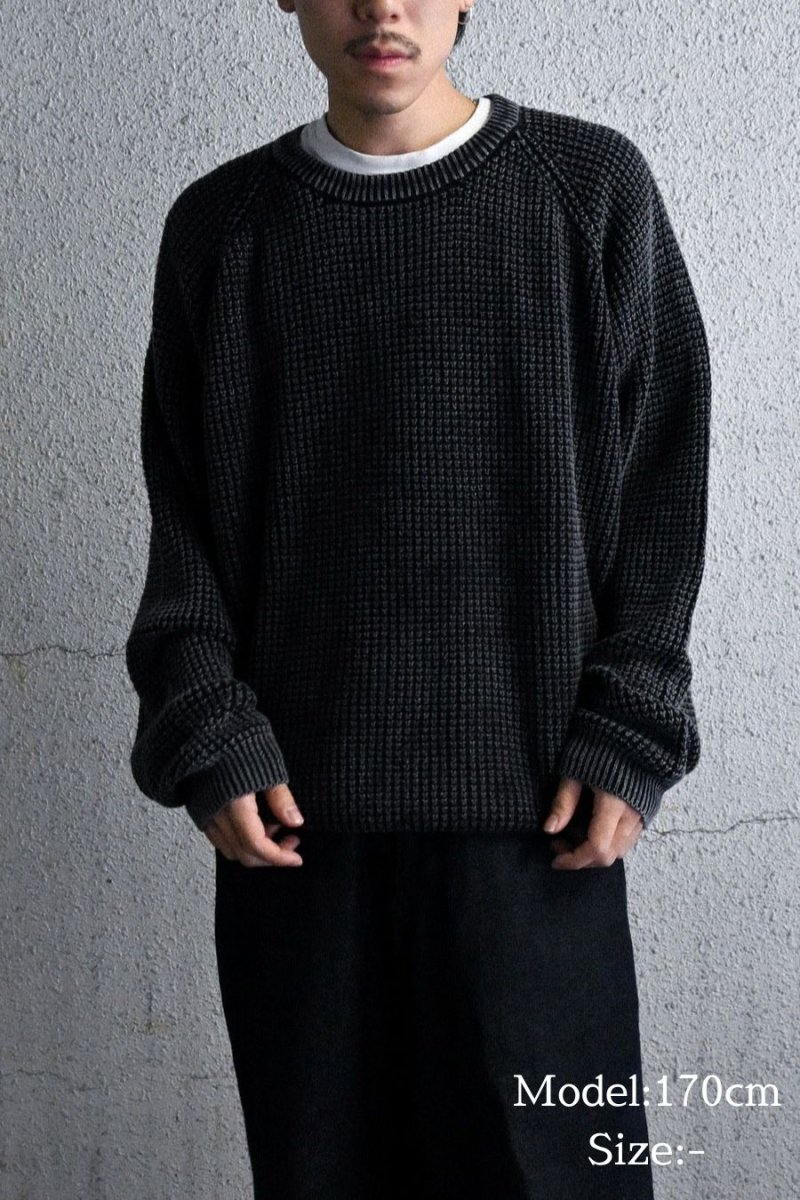 画像5: A.R.P.  Washed Cotton Mineral Breach Oversized Sweater Black (5)