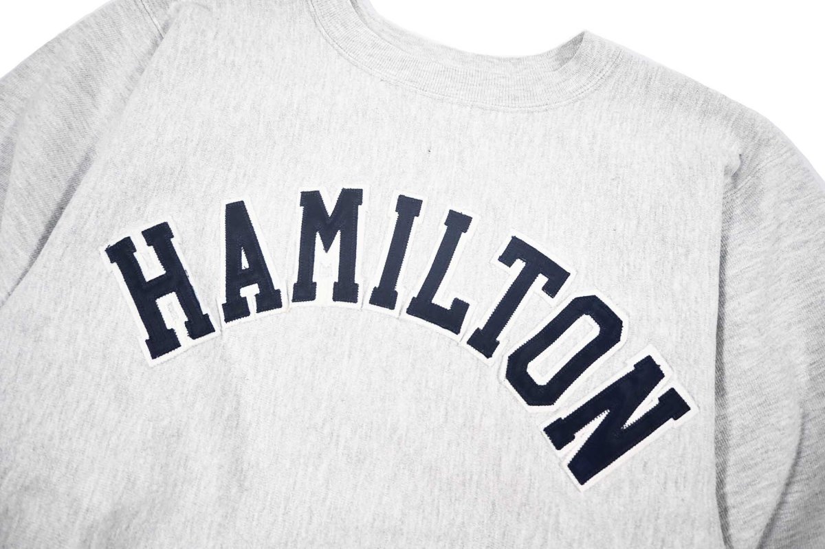 画像2: 90s Used Champion Reverse Weave Sweat Shirt "Hamilton" made in USA (2)