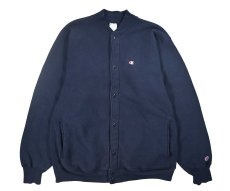 画像1: 90s Used Champion Reverse Weave Snap Cardigan Navy made in USA (1)