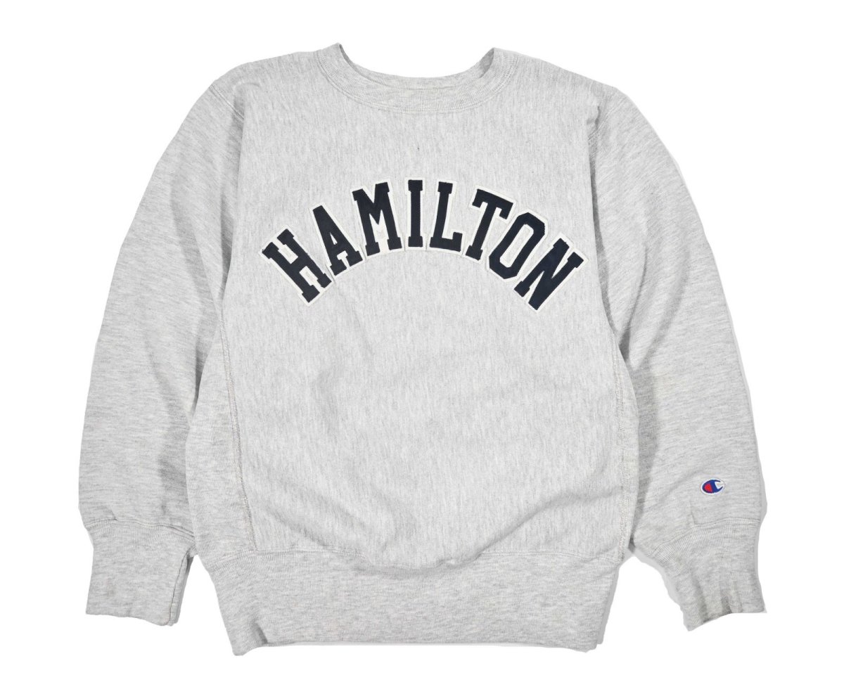 画像1: 90s Used Champion Reverse Weave Sweat Shirt "Hamilton" made in USA (1)