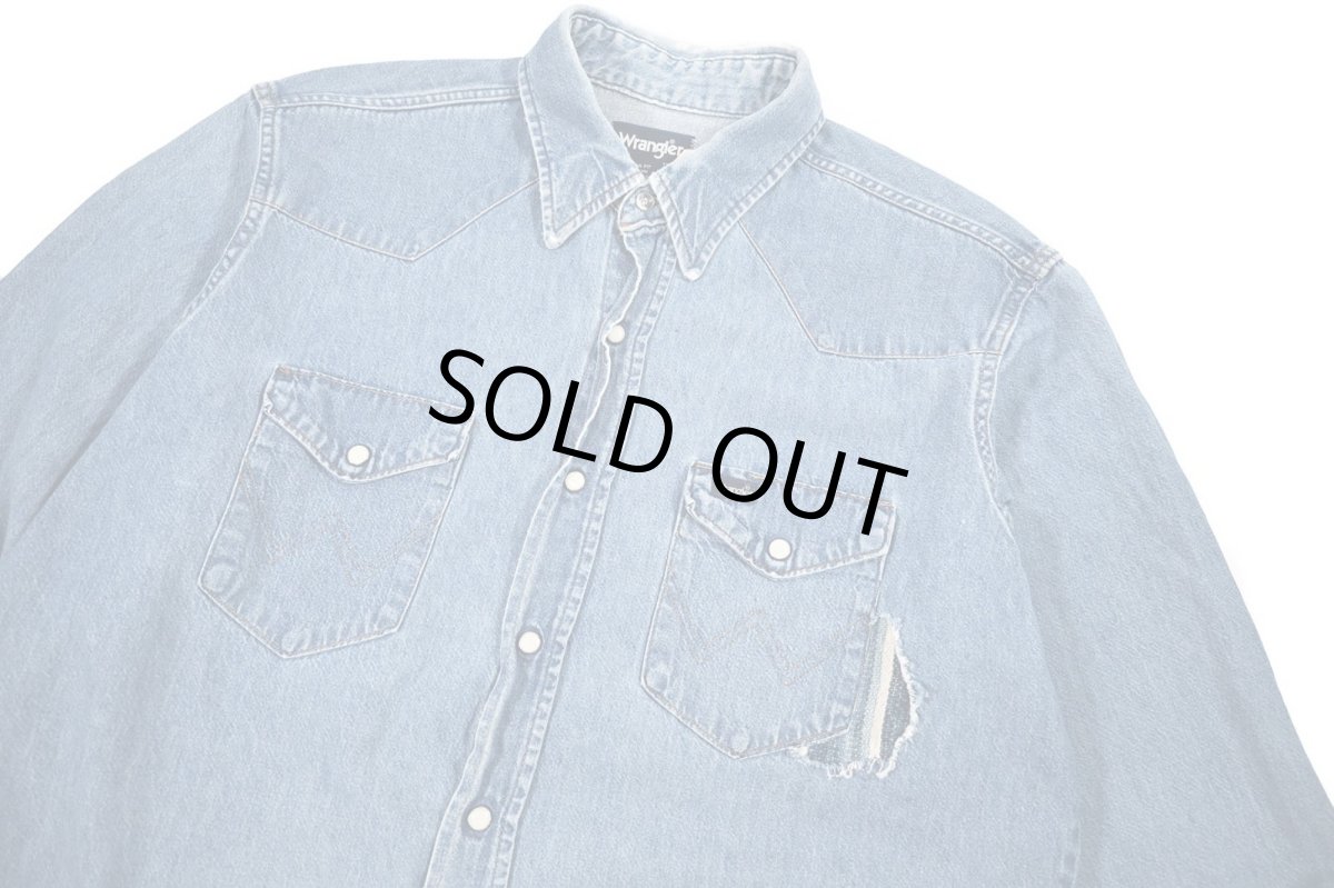 画像3: Used Wrangler Customized Denim Western Shirt (3)