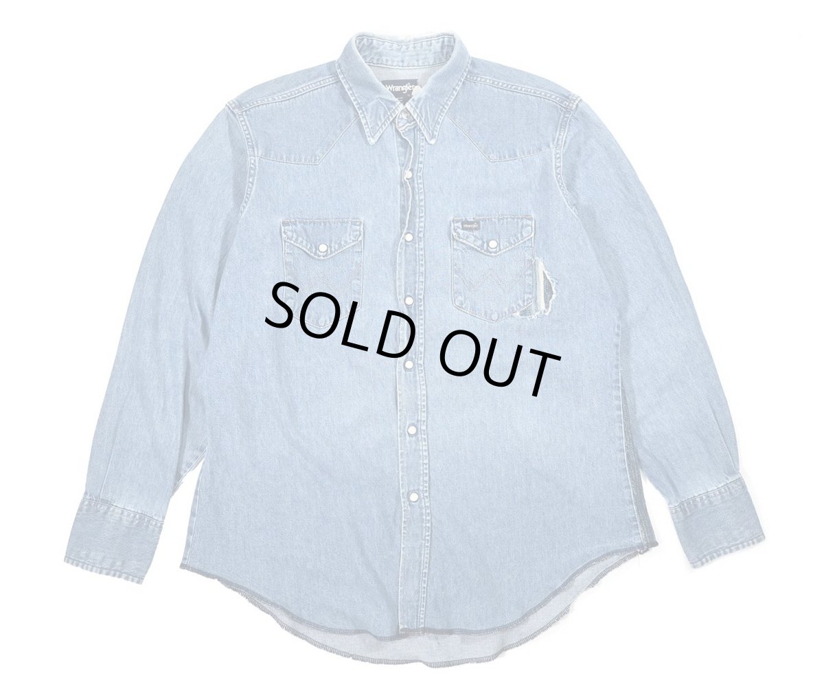 画像1: Used Wrangler Customized Denim Western Shirt (1)