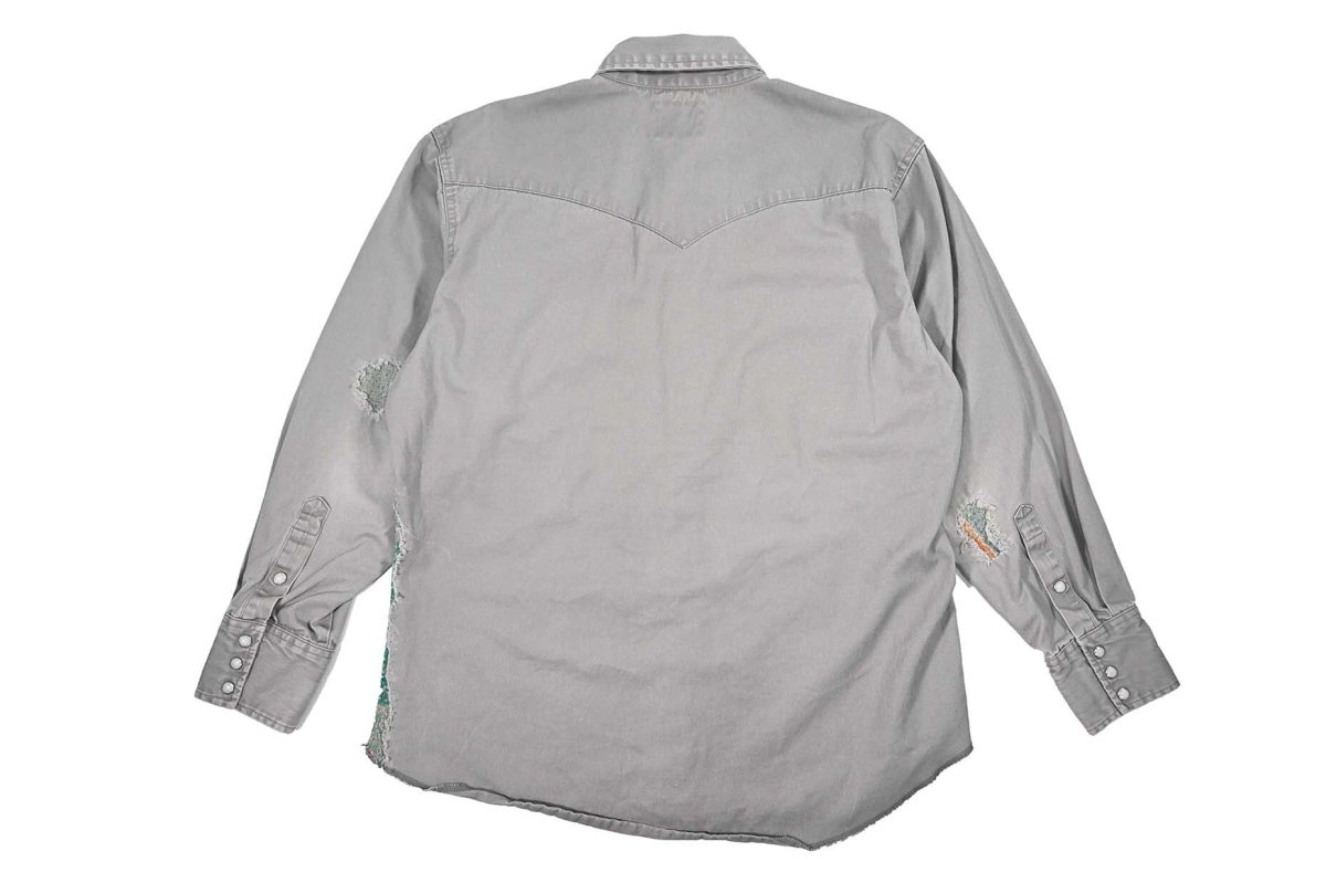 画像2: Used Wrangler Customized Western Shirt Grey (2)