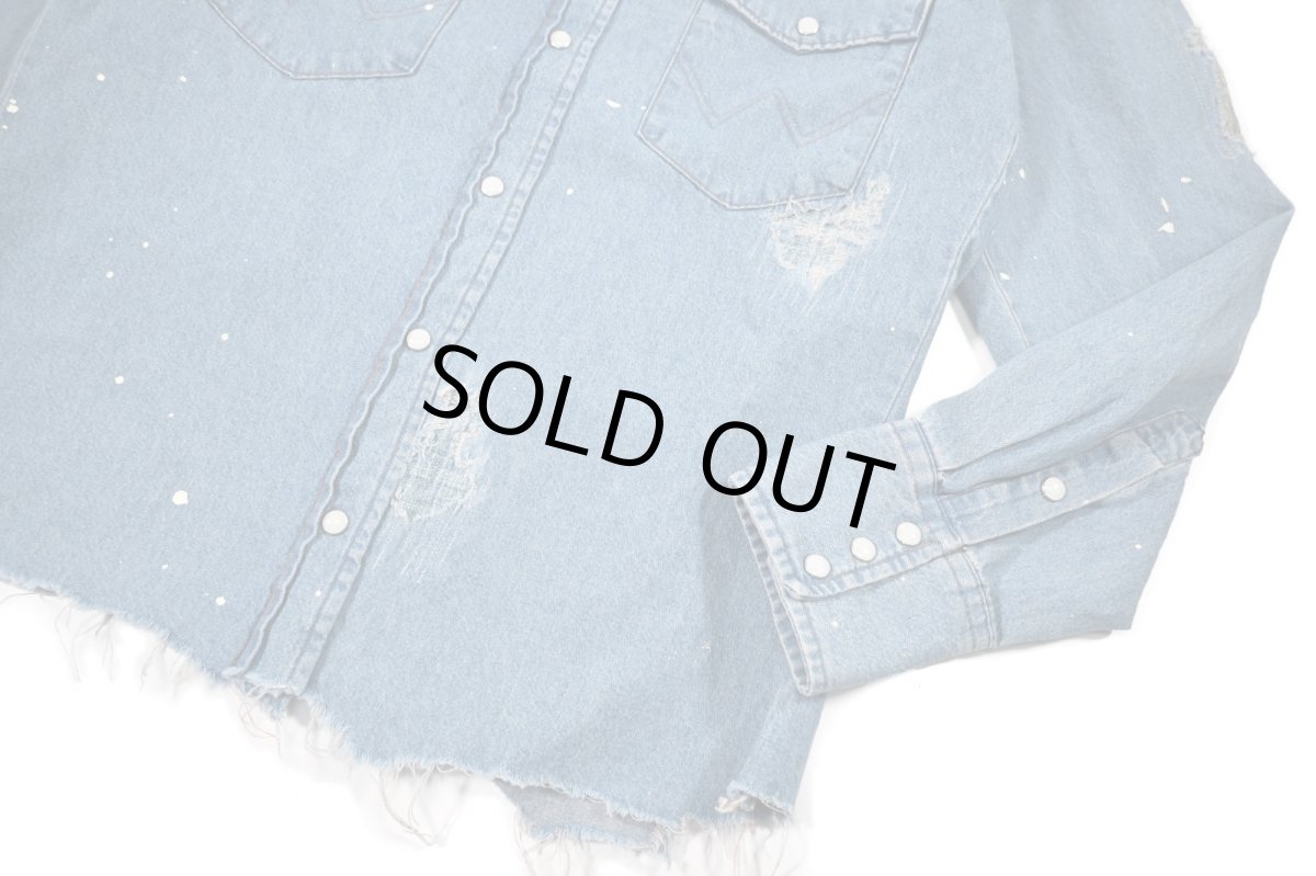 画像4: Used Wrangler Customized Denim Western Shirt (4)