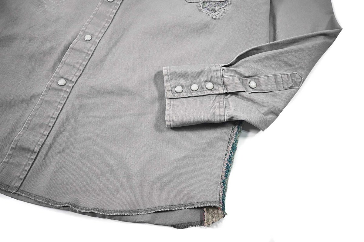 画像4: Used Wrangler Customized Western Shirt Grey (4)