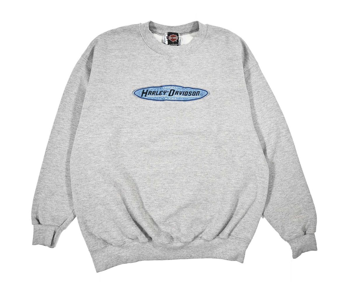 画像1: Used Harley-Davidson Embroidered Sweat Shirt (1)