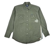 画像1: Used Wrangler Customized Western Shirt Olive (1)