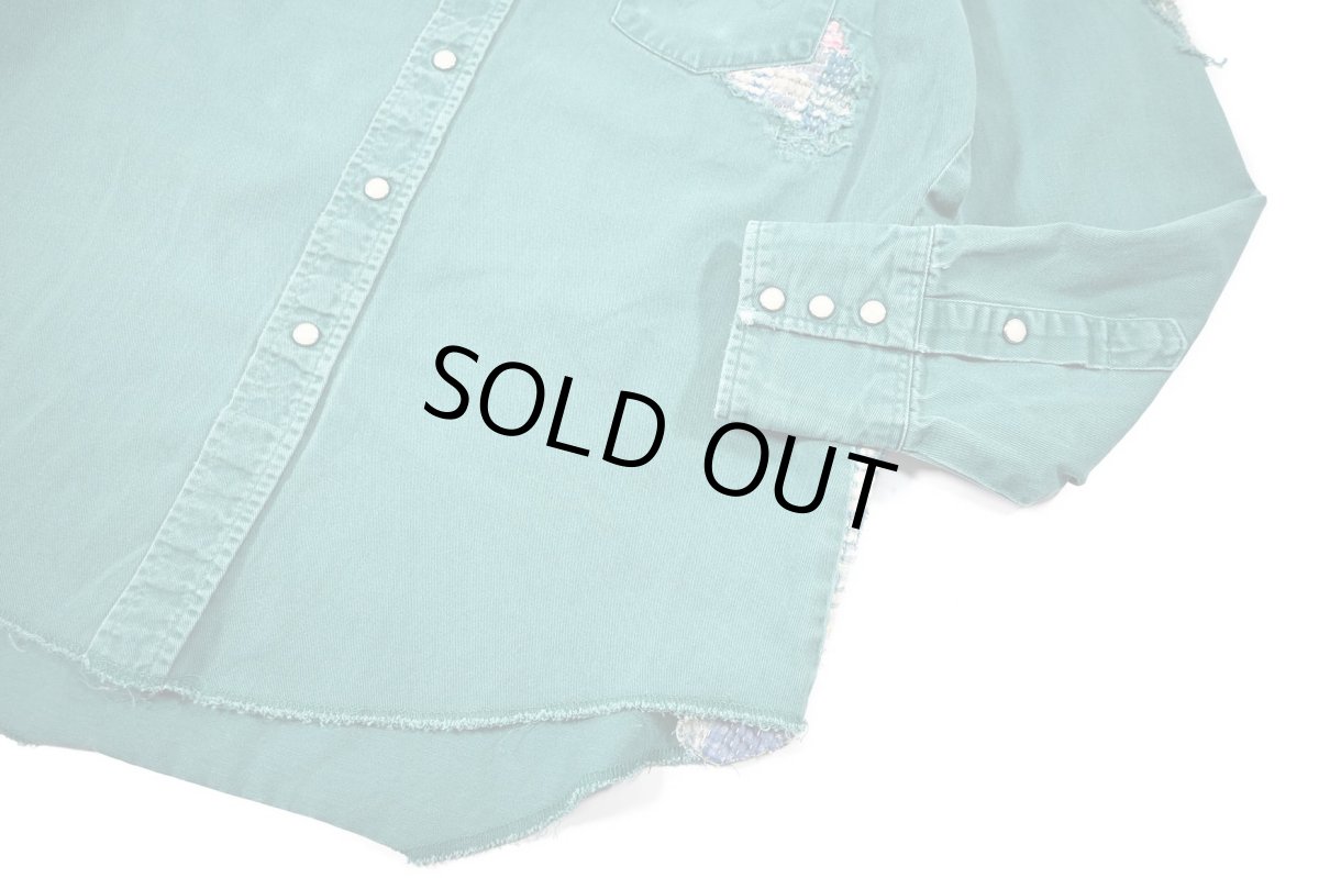 画像4: Used Wrangler Customized Western Shirt Jade (4)