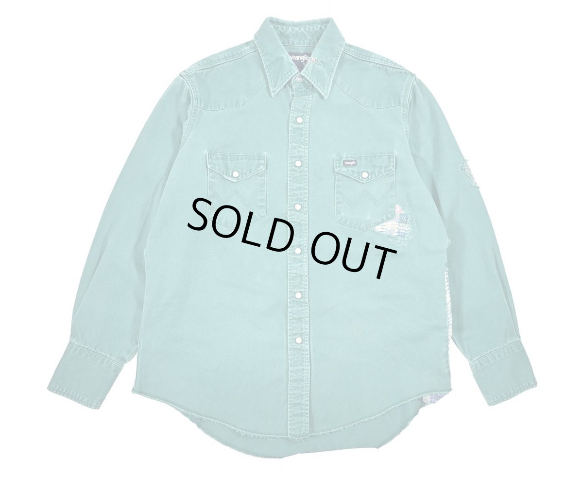 画像1: Used Wrangler Customized Western Shirt Jade (1)
