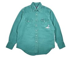 画像1: Used Wrangler Customized Western Shirt Jade (1)