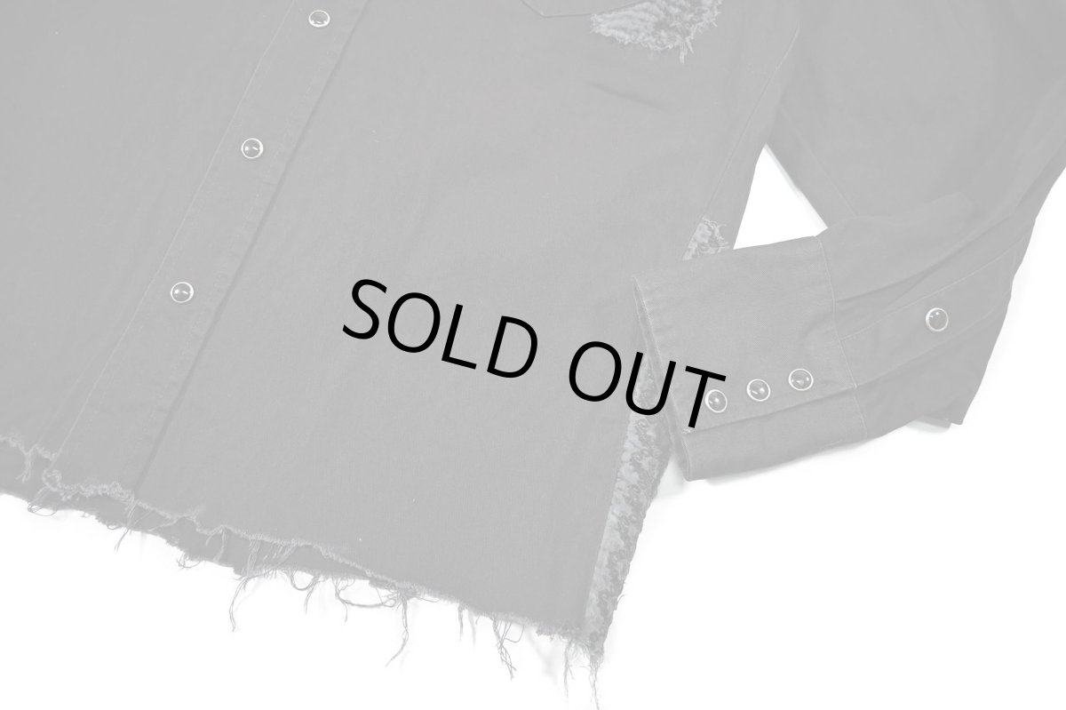 画像4: Used Wrangler Customized Western Shirt Black (4)