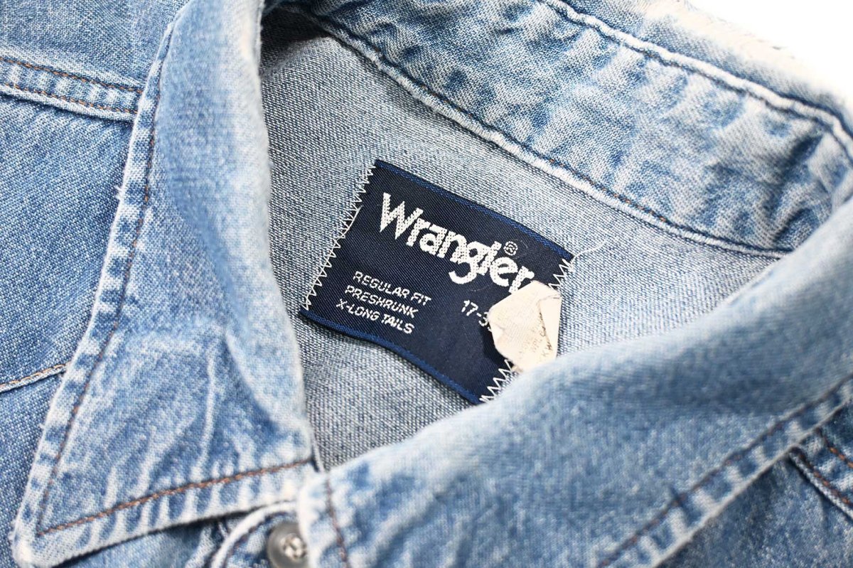 画像5: Used Wrangler Customized Denim Western Shirt (5)