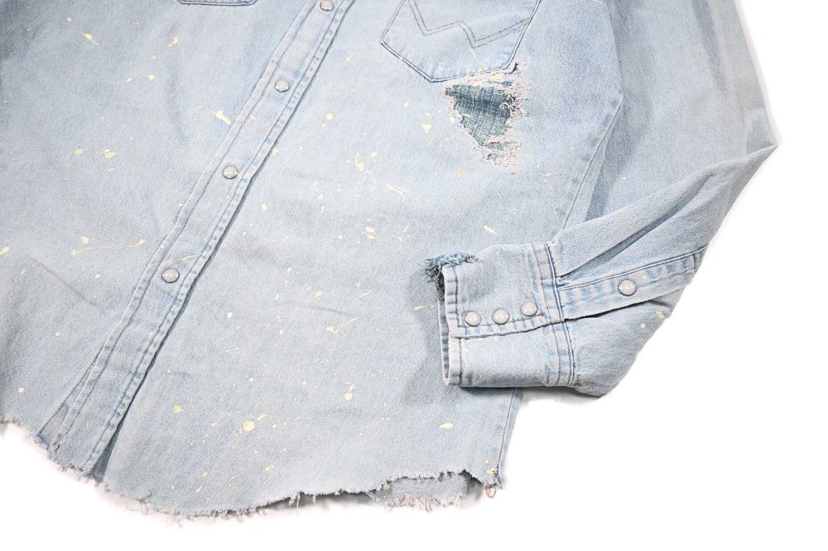 画像4: Used Wrangler Customized Denim Western Shirt (4)