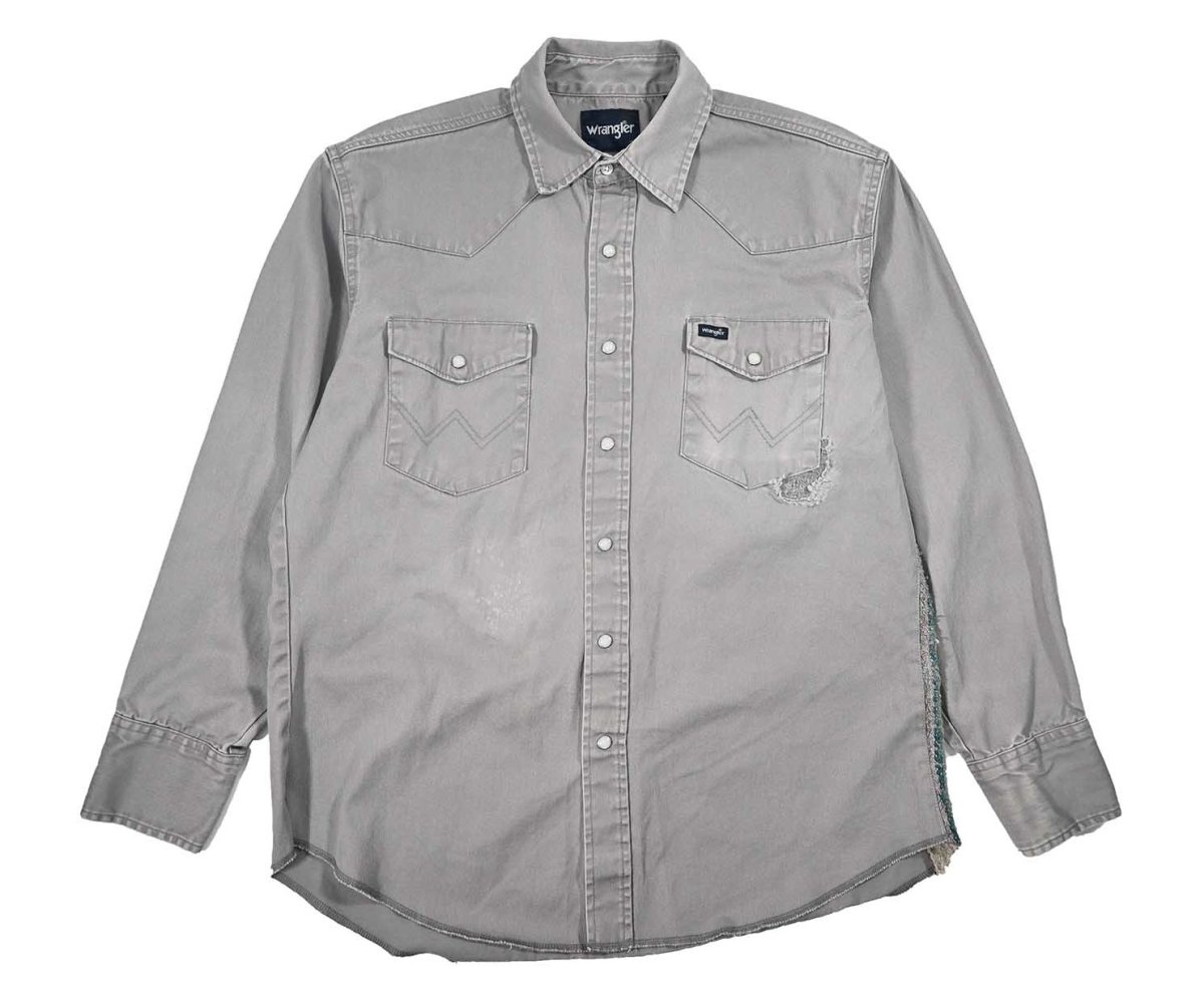 画像1: Used Wrangler Customized Western Shirt Grey (1)
