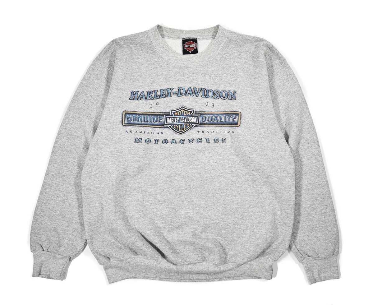 画像1: Used Harley-Davidson Print Sweat Shirt (1)
