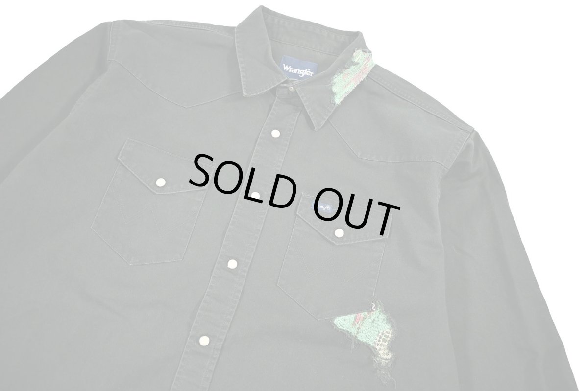 画像3: Used Wrangler Customized Western Shirt Green (3)