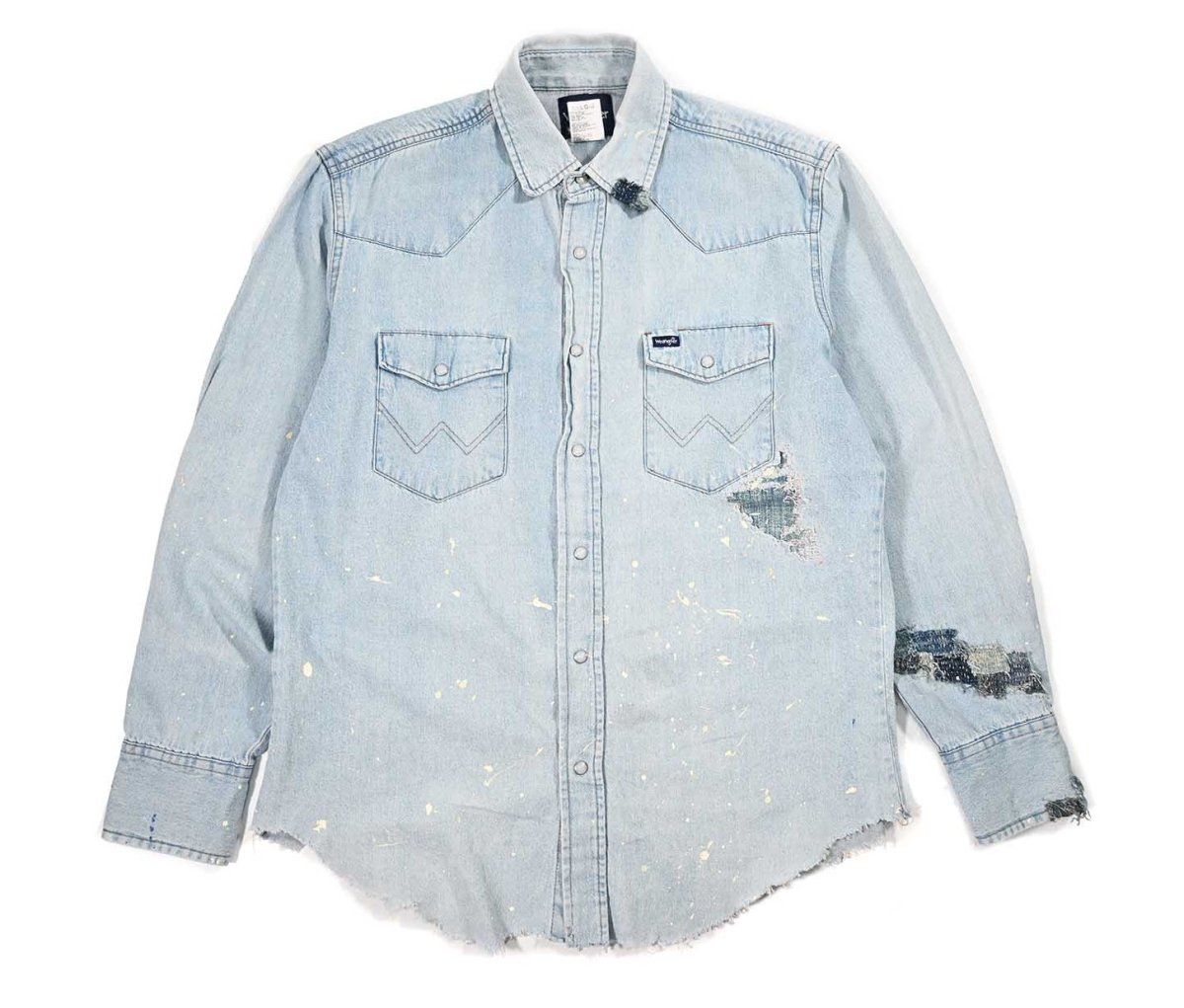 画像1: Used Wrangler Customized Denim Western Shirt (1)