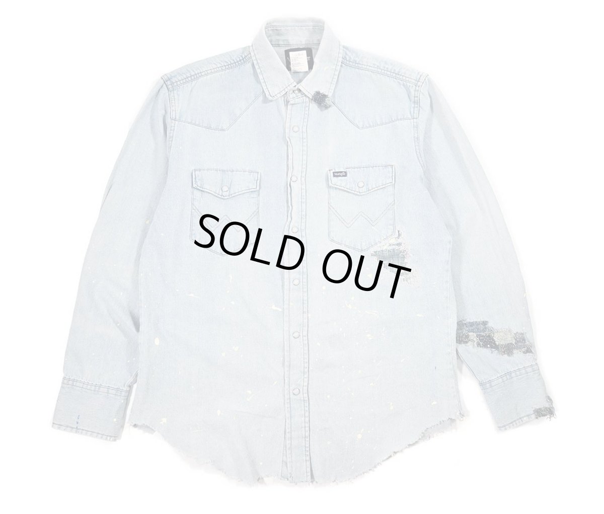 画像1: Used Wrangler Customized Denim Western Shirt (1)