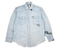 画像1: Used Wrangler Customized Denim Western Shirt (1)