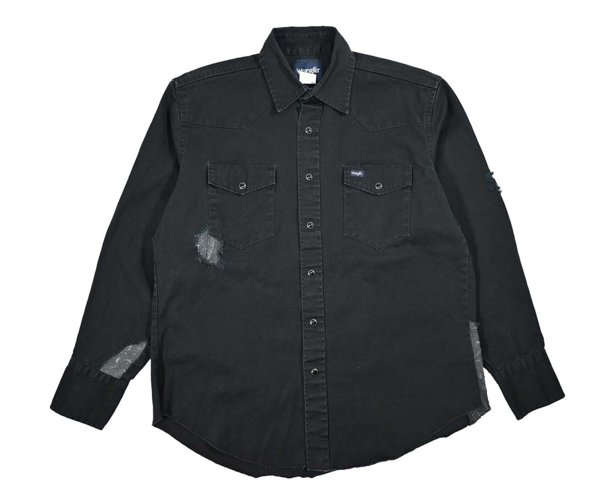 画像1: Used Wrangler Customized Western Shirt Black (1)