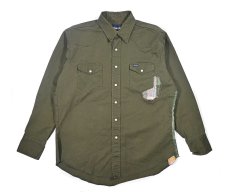 画像1: Used Wrangler Customized Western Shirt Olive (1)