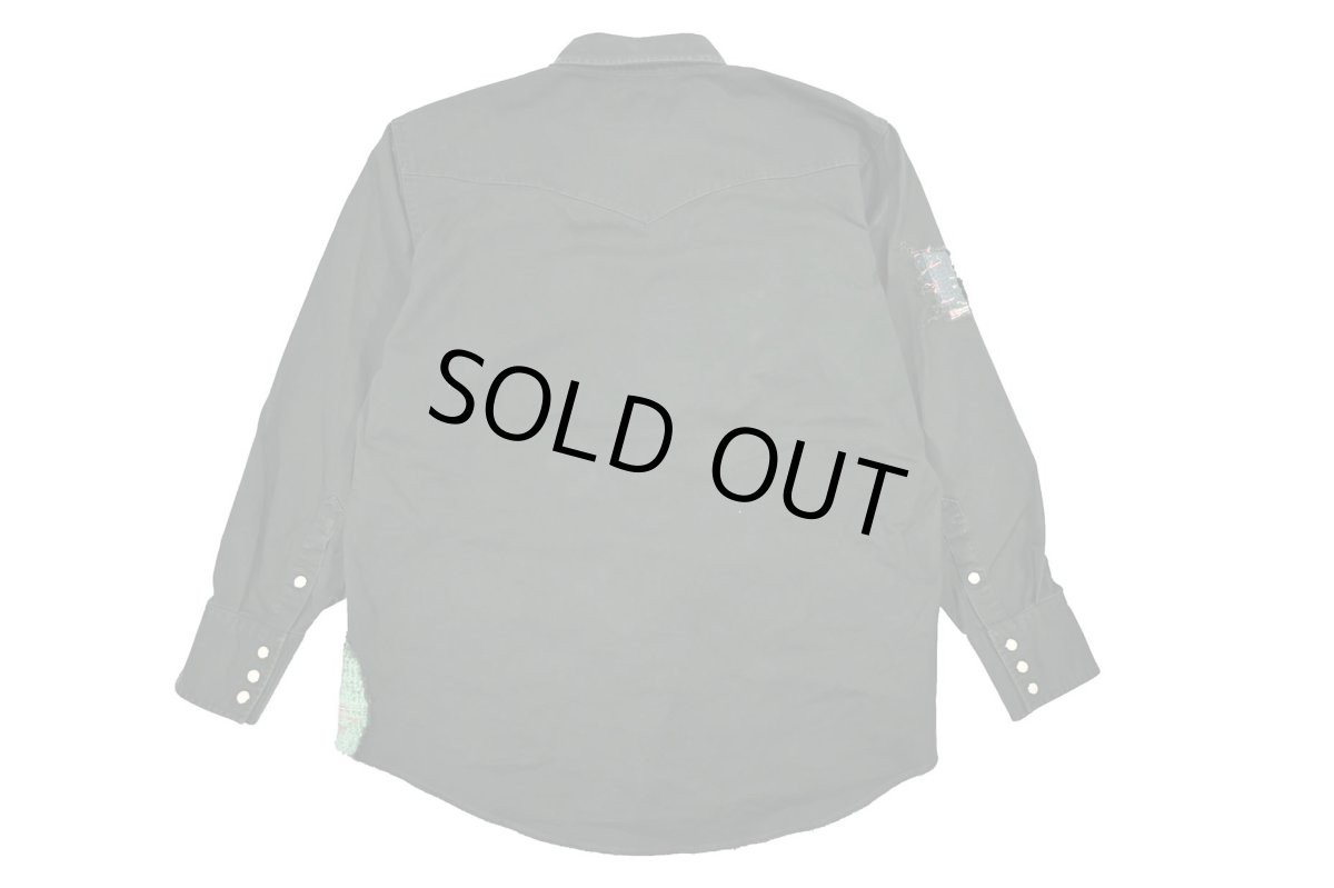 画像2: Used Wrangler Customized Western Shirt Green (2)