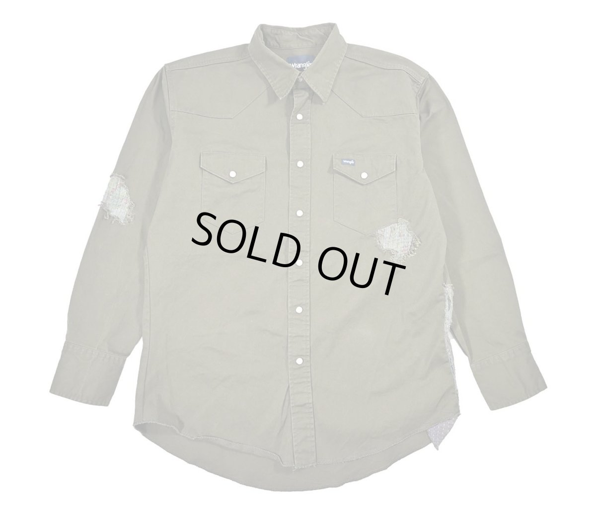 画像1: Used Wrangler Customized Western Shirt Olive (1)
