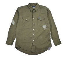 画像1: Used Wrangler Customized Western Shirt Olive (1)