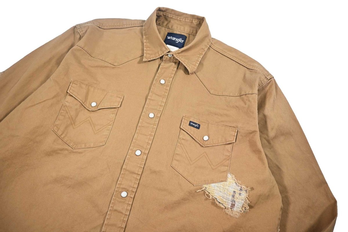 画像3: Used Wrangler Customized Western Shirt Camel (3)