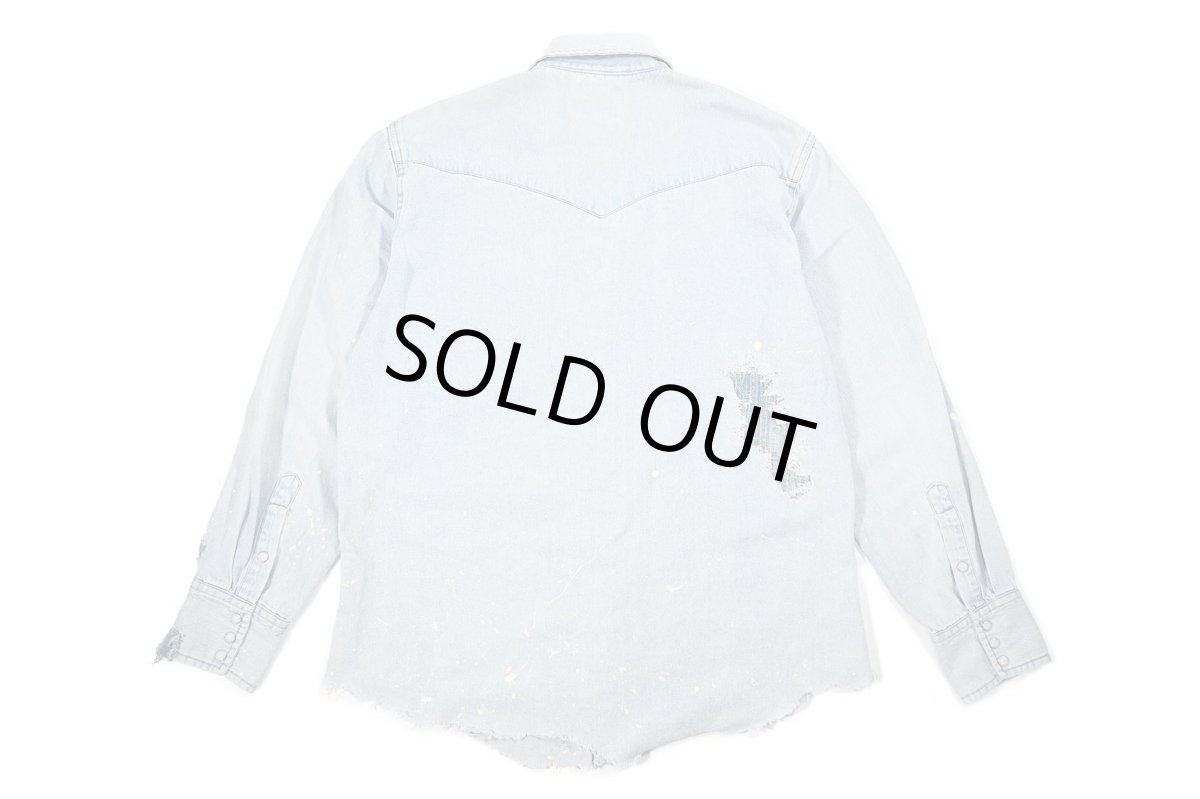 画像2: Used Wrangler Customized Denim Western Shirt (2)