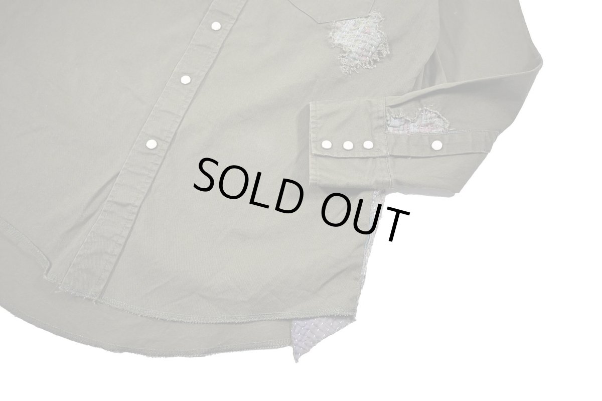 画像4: Used Wrangler Customized Western Shirt Olive (4)