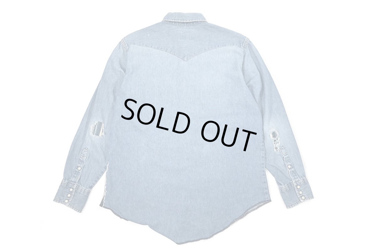 画像2: Used Wrangler Customized Denim Western Shirt (2)