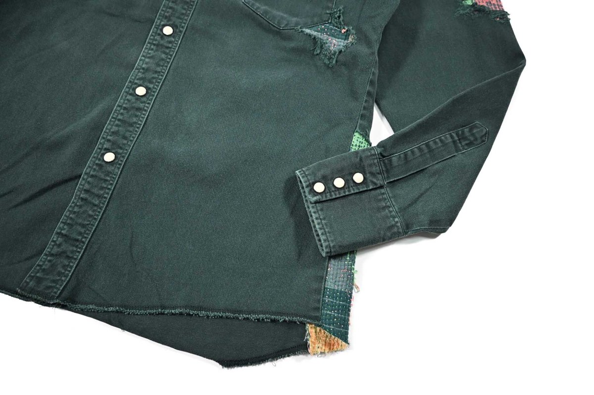 画像4: Used Wrangler Customized Western Shirt Green (4)