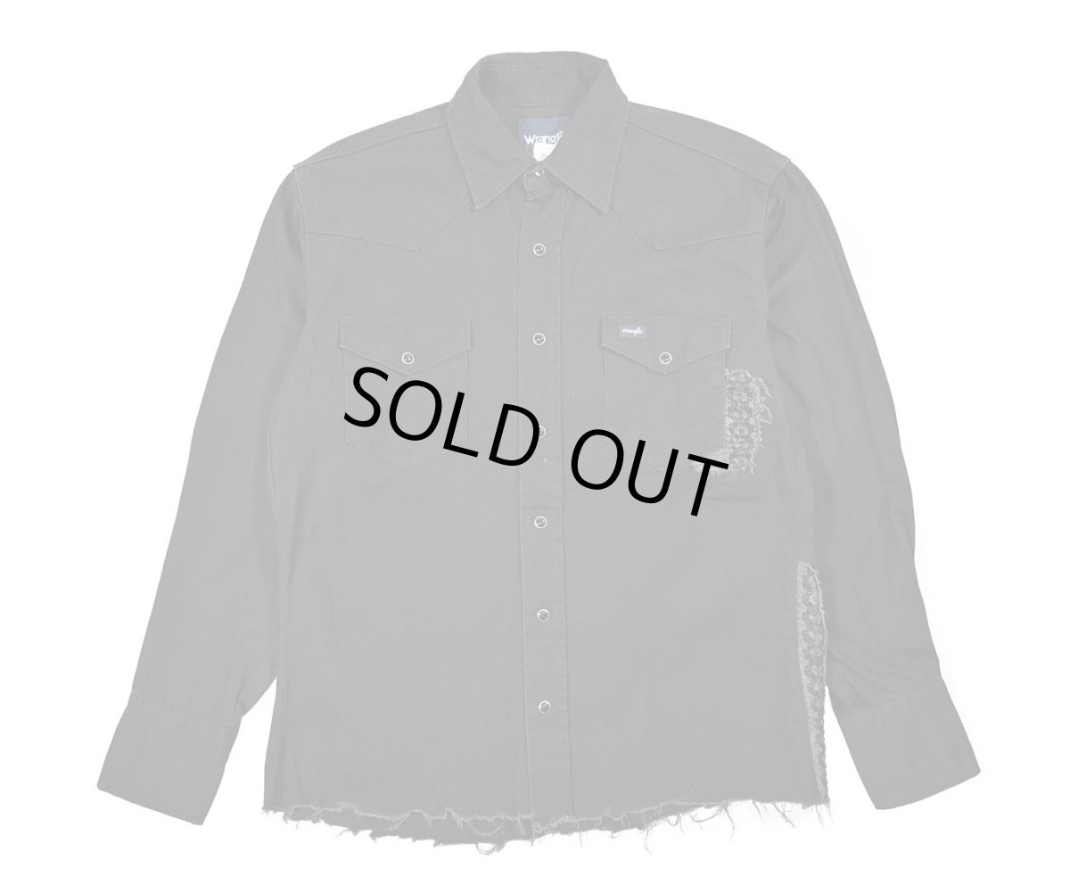 画像1: Used Wrangler Customized Western Shirt Black (1)