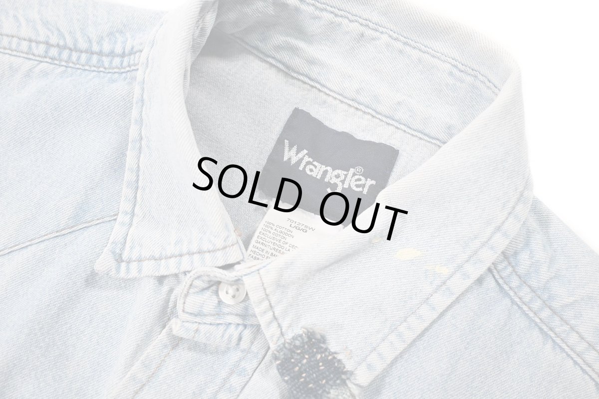 画像5: Used Wrangler Customized Denim Western Shirt (5)