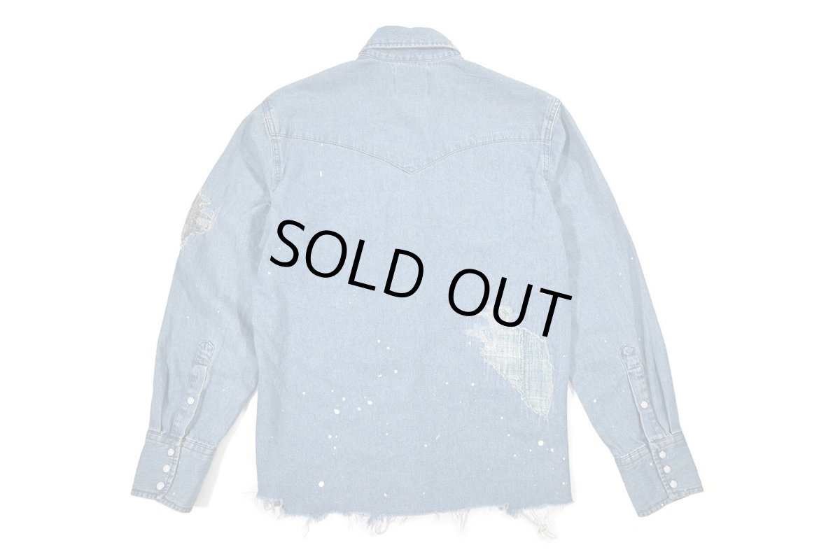 画像2: Used Wrangler Customized Denim Western Shirt (2)