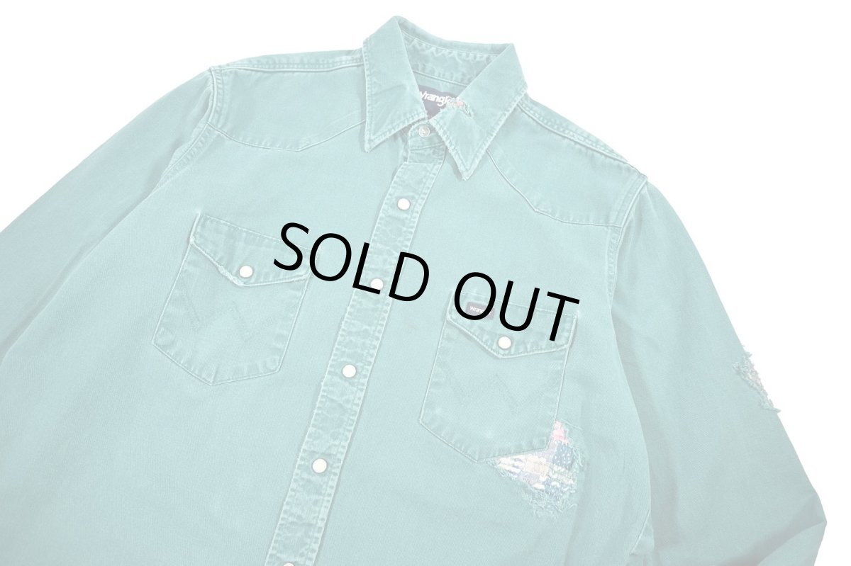 画像3: Used Wrangler Customized Western Shirt Jade (3)