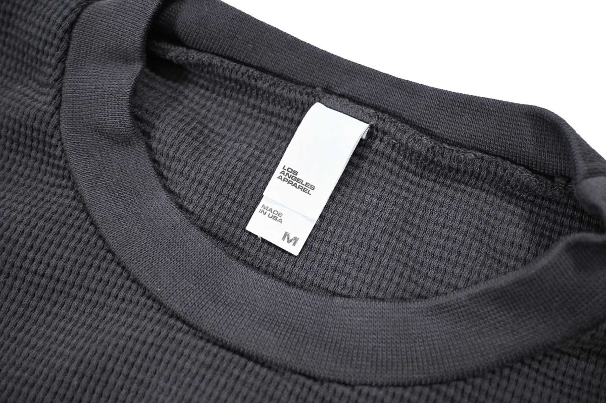 画像4: Los Angeles Apparel Garment L/S Heavy Thermal Crew Neck Dolphin Blue ロサンゼルス アパレル (4)