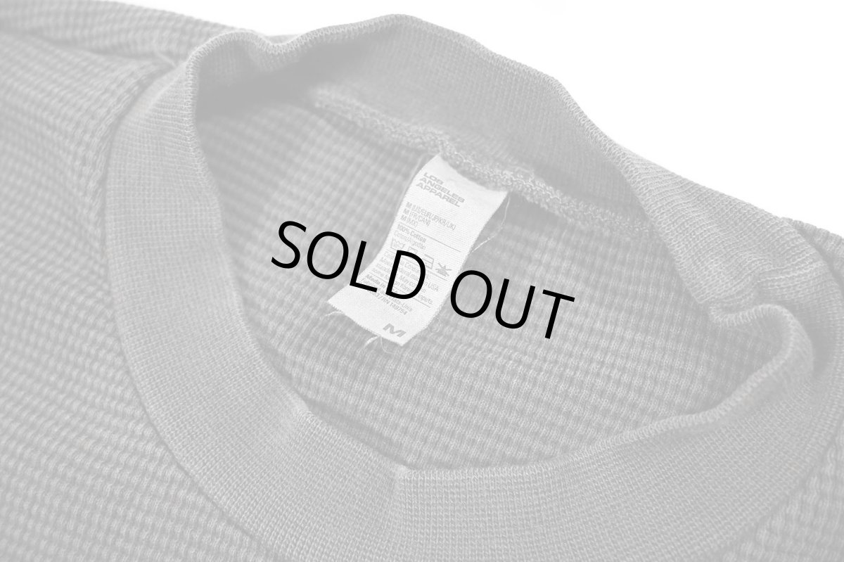 画像4: Los Angeles Apparel Garment L/S Heavy Thermal Crew Neck Vintage Black ロサンゼルス アパレル (4)