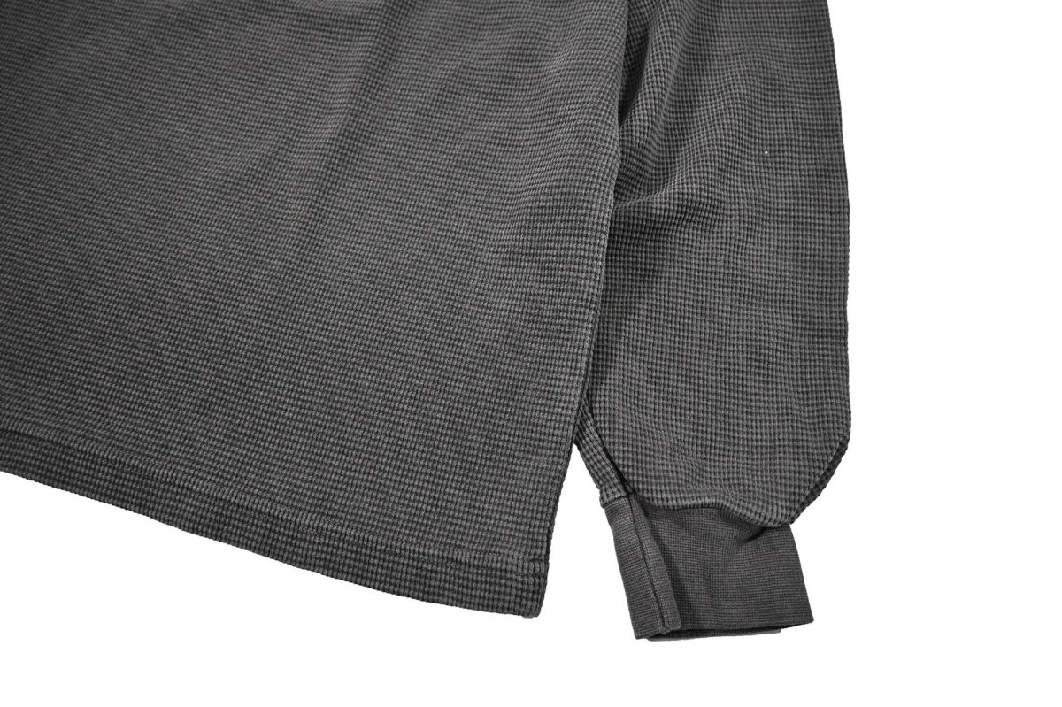 画像3: Los Angeles Apparel Garment L/S Heavy Thermal Crew Neck Vintage Black ロサンゼルス アパレル (3)
