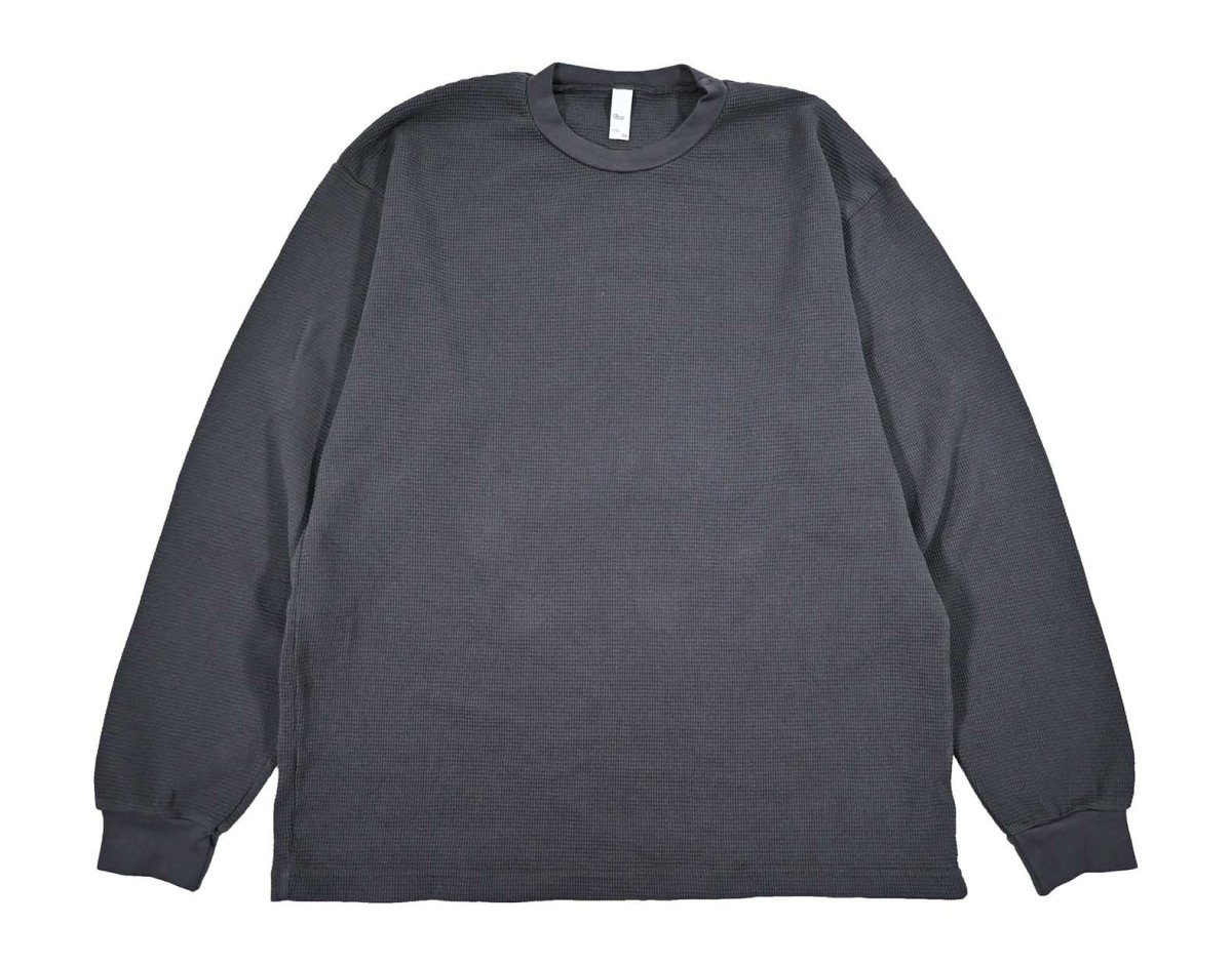画像1: Los Angeles Apparel Garment L/S Heavy Thermal Crew Neck Dolphin Blue ロサンゼルス アパレル (1)