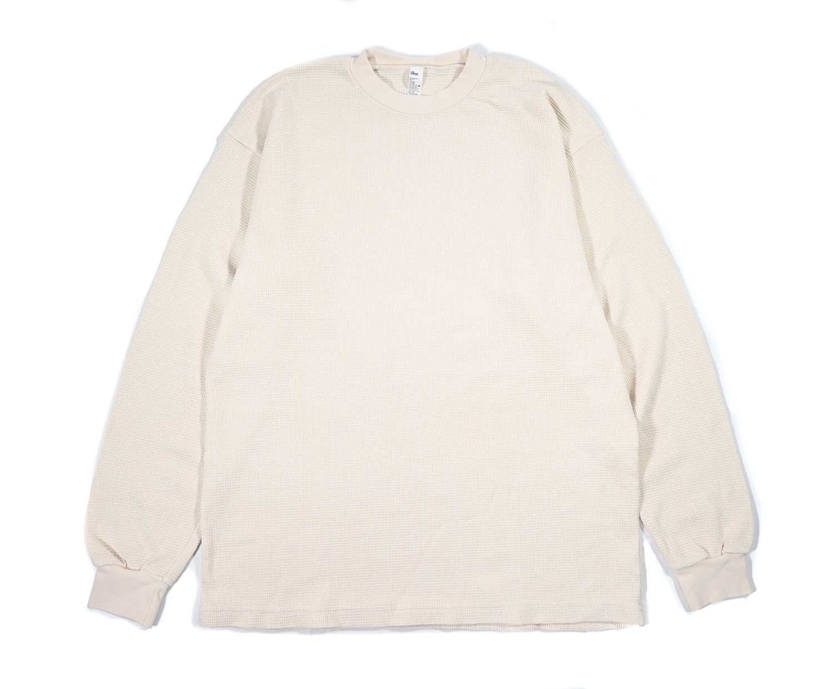 画像1: Los Angeles Apparel Garment L/S Heavy Thermal Crew Neck Creme ロサンゼルス アパレル (1)