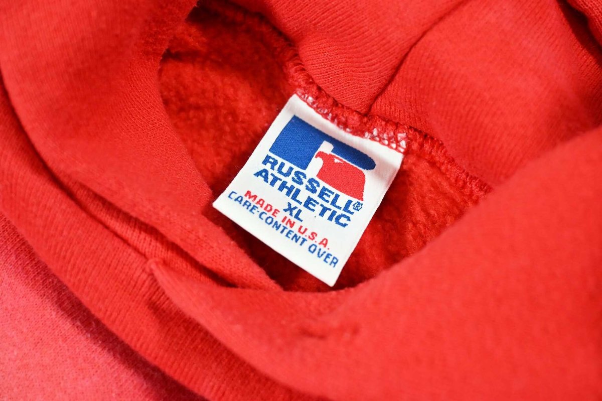 画像5: Used Russell Athletic Blank Sweat Hoodie Red made in USA (5)