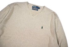 画像2: Used Polo Ralph Lauren Cotton Knit Sweater Beige ラルフローレン (2)
