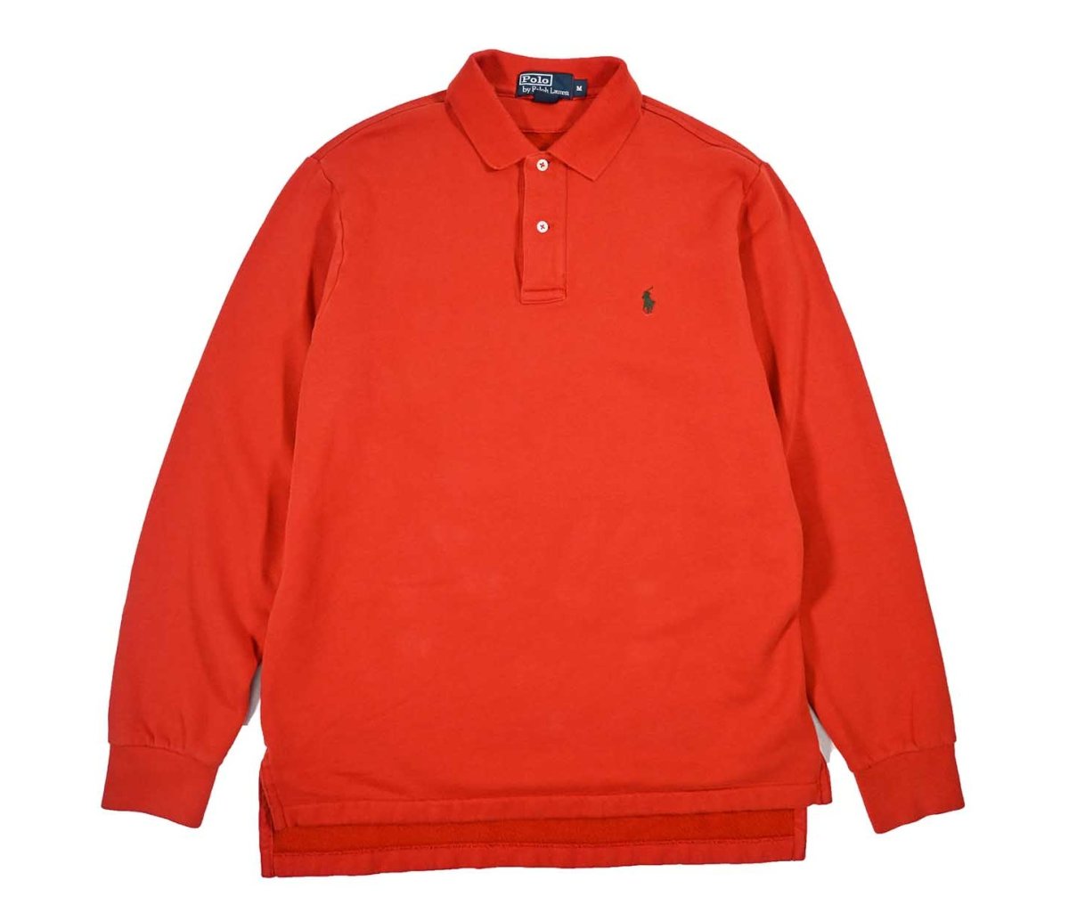 画像1: Used Polo Ralph Lauren Sweat Polo Orange ラルフローレン (1)