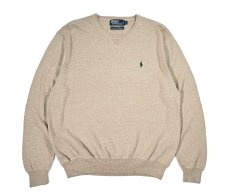画像1: Used Polo Ralph Lauren Cotton Knit Sweater Beige ラルフローレン (1)