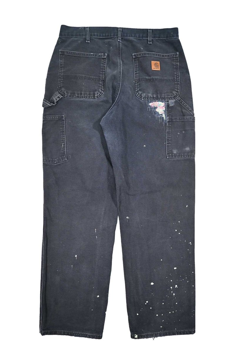 画像2: Used Carhartt Customized Duck Carpenter Pants Midnight カーハート (2)