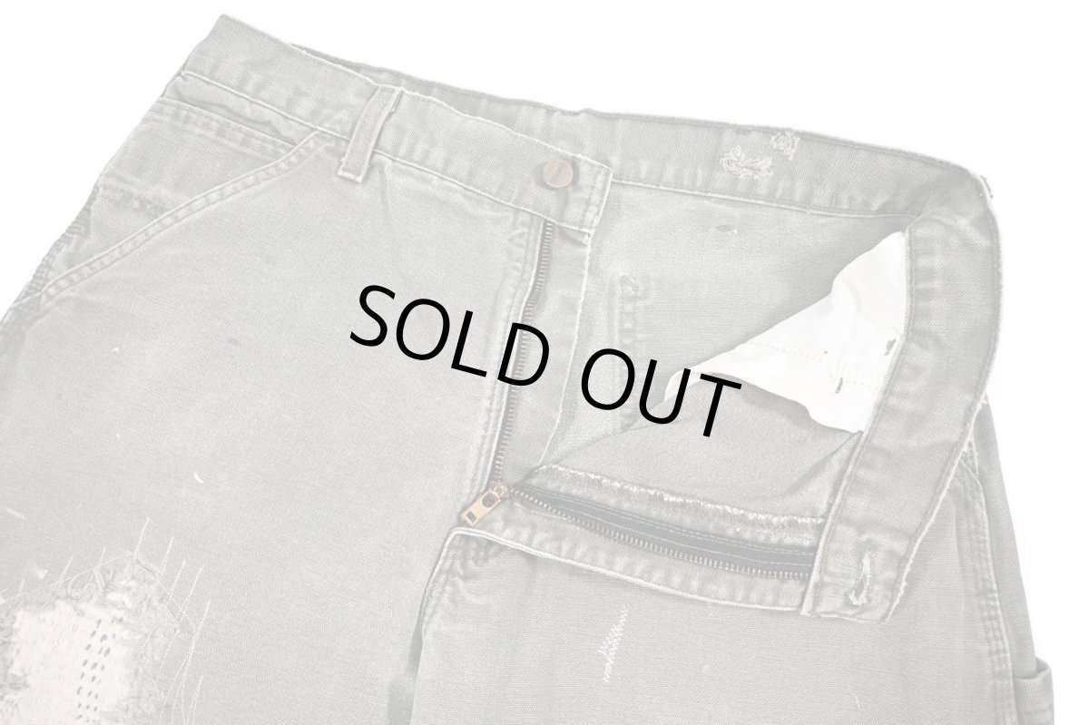 画像7: Used Carhartt Customized Duck Carpenter Pants Moss カーハート (7)