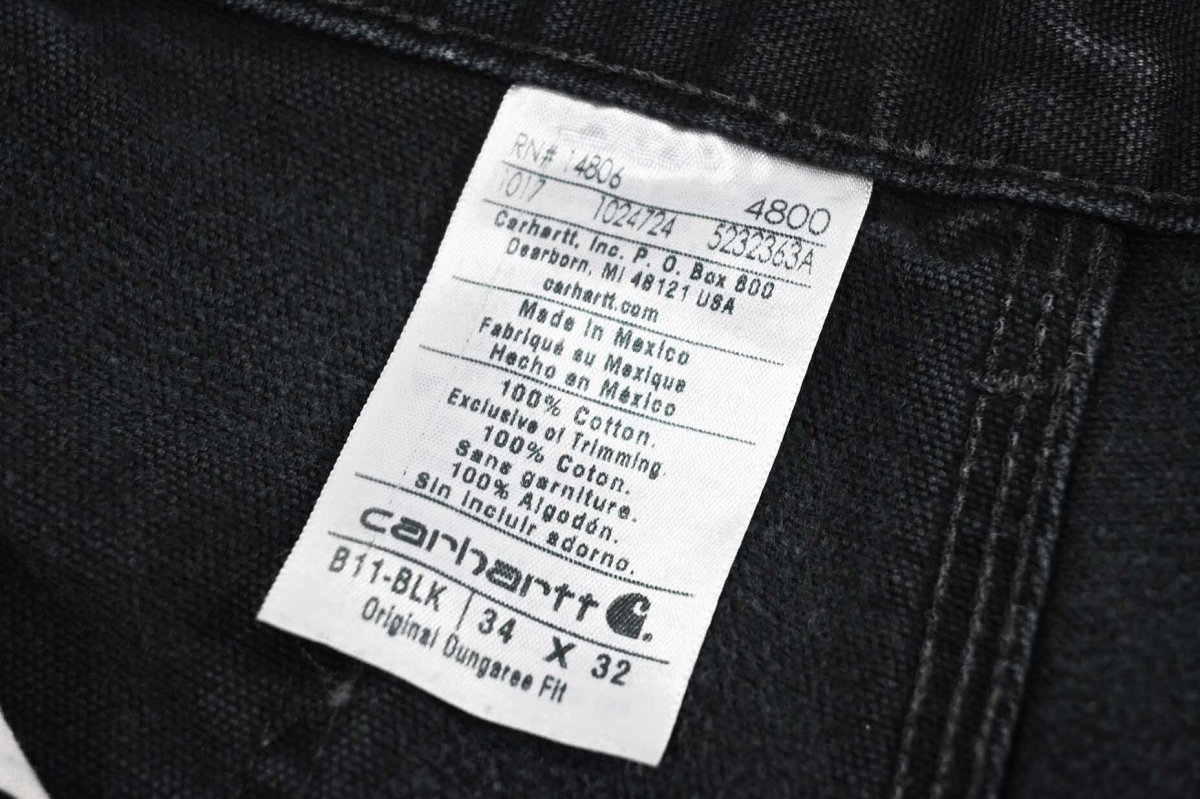 画像8: Used Carhartt Customized Duck Carpenter Pants Black カーハート (8)